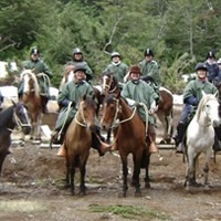 Group foto of various riders in Pucon, southern Chile.